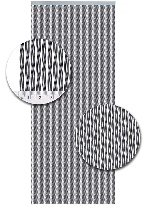Kunststofffäden-Fliegenvorhang Monza Schwarz-Silber 