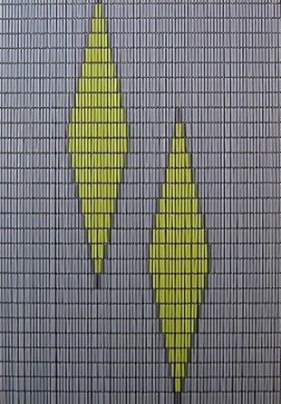 Kunststoff-Fliegenvorhang mit gelbem Karo Muster 