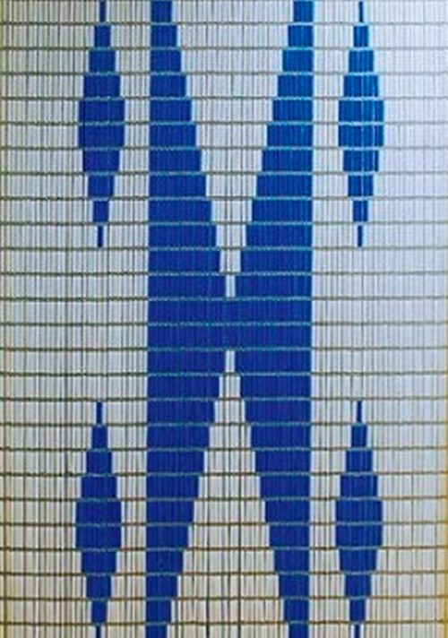 Kunststoff-Fliegenvorhang mit Blauem Muster 