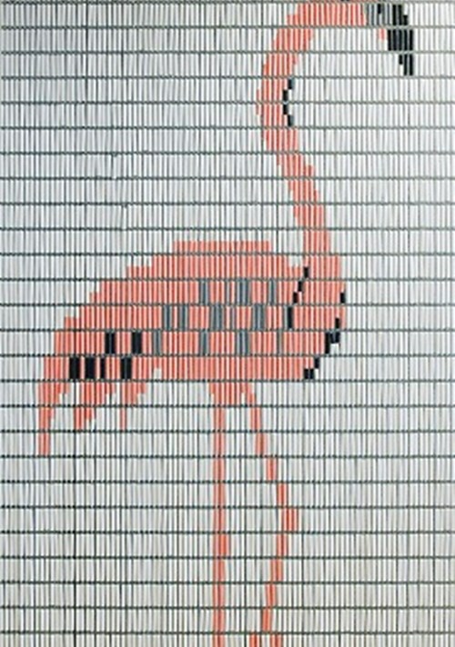 Kunststoff-Fliegenvorhang mit Flamingo 