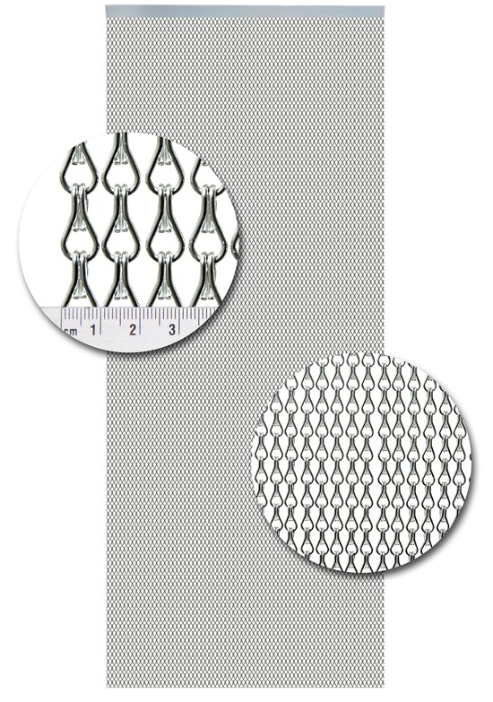 Aluminiumketten-Fliegenvorhang Mini Silber 